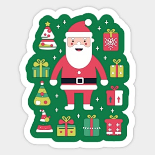 Pop Art Santa: A Colorful and Cheerful Christmas Illustration Sticker